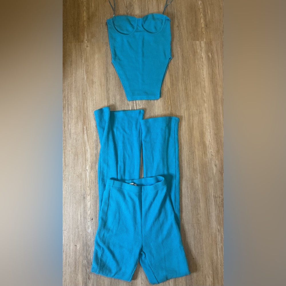 Fashion Nova Turquoise Pant Set